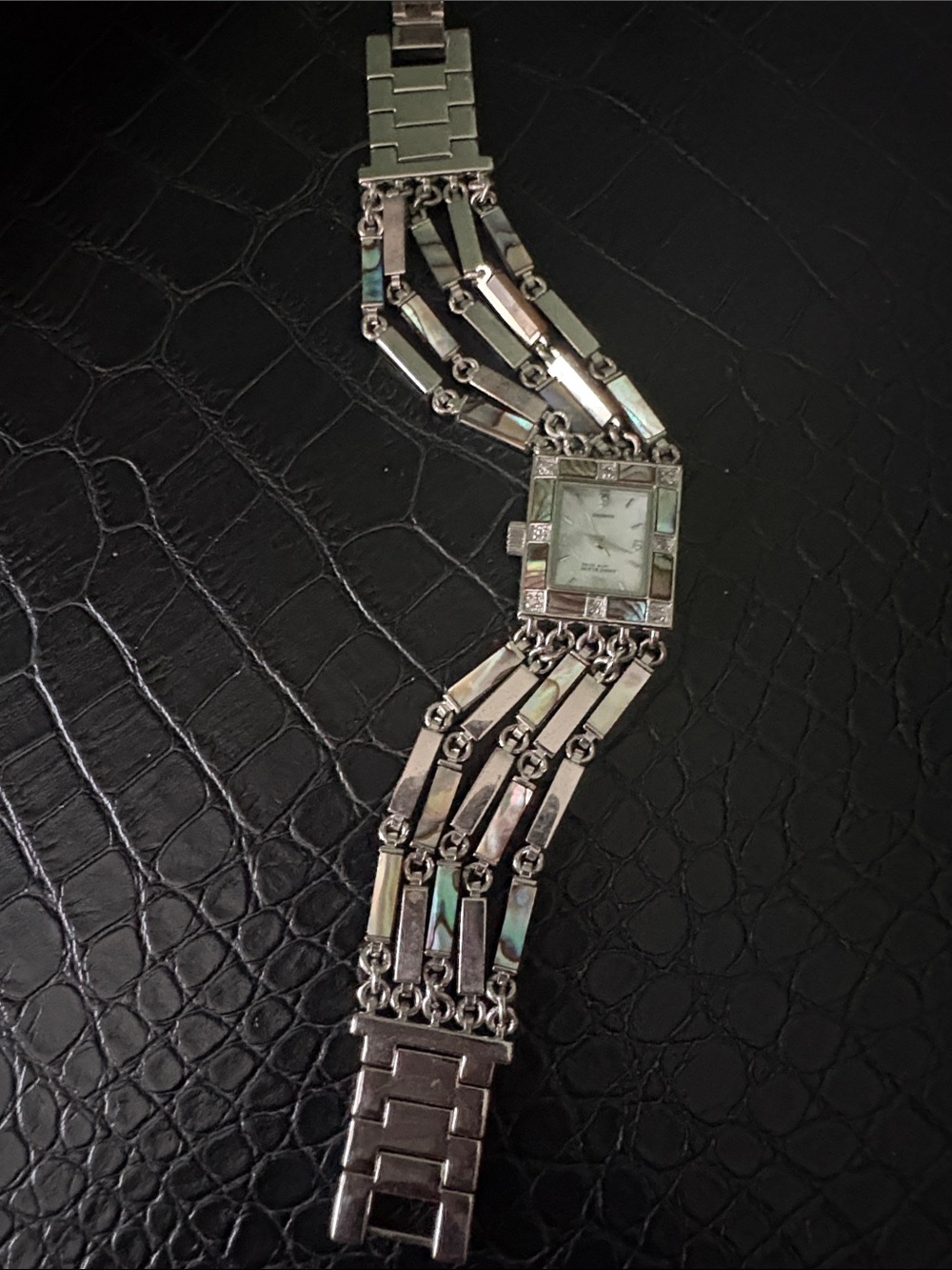 Anne Klein Iridescent Multi-Row Link Bracelet vintage Watch